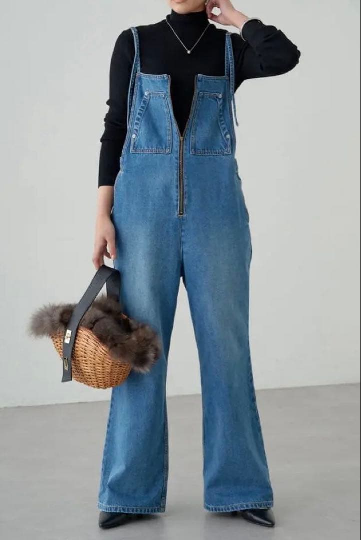 LOUNGEDRESS：デニムオールインワン　ブルー　Mサイズ