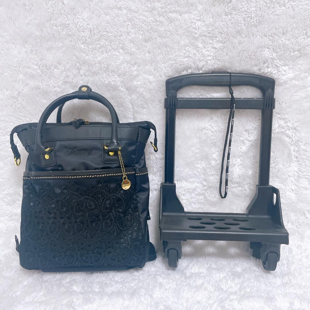 SWANY スワニー キャリーバッグ 近沢レース コラボ ブラック 黒