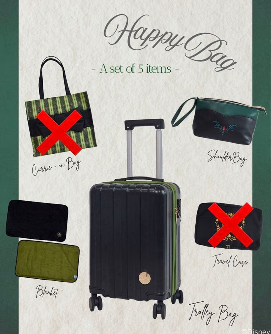 しまむら　ちはる　ハッピーバッグ　キャリーケース　ディズニー　アナ雪　アナ