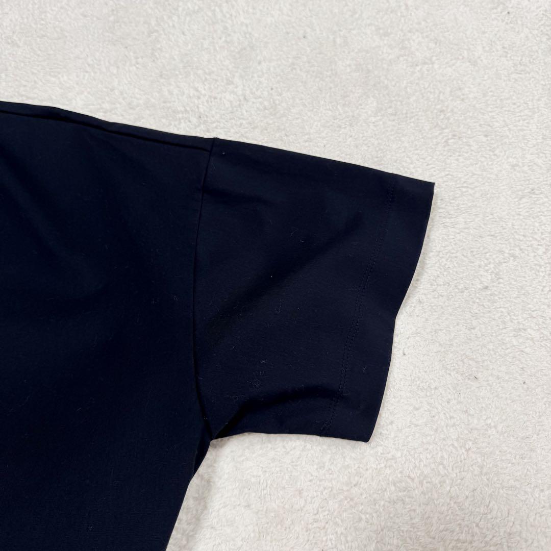 美品 ヨリ ヘムフレア リコット カットソー バックリボン ネイビー F