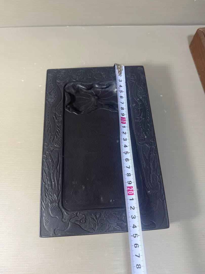 2611 中国 古硯　工芸品 書道具 龍文 彫刻