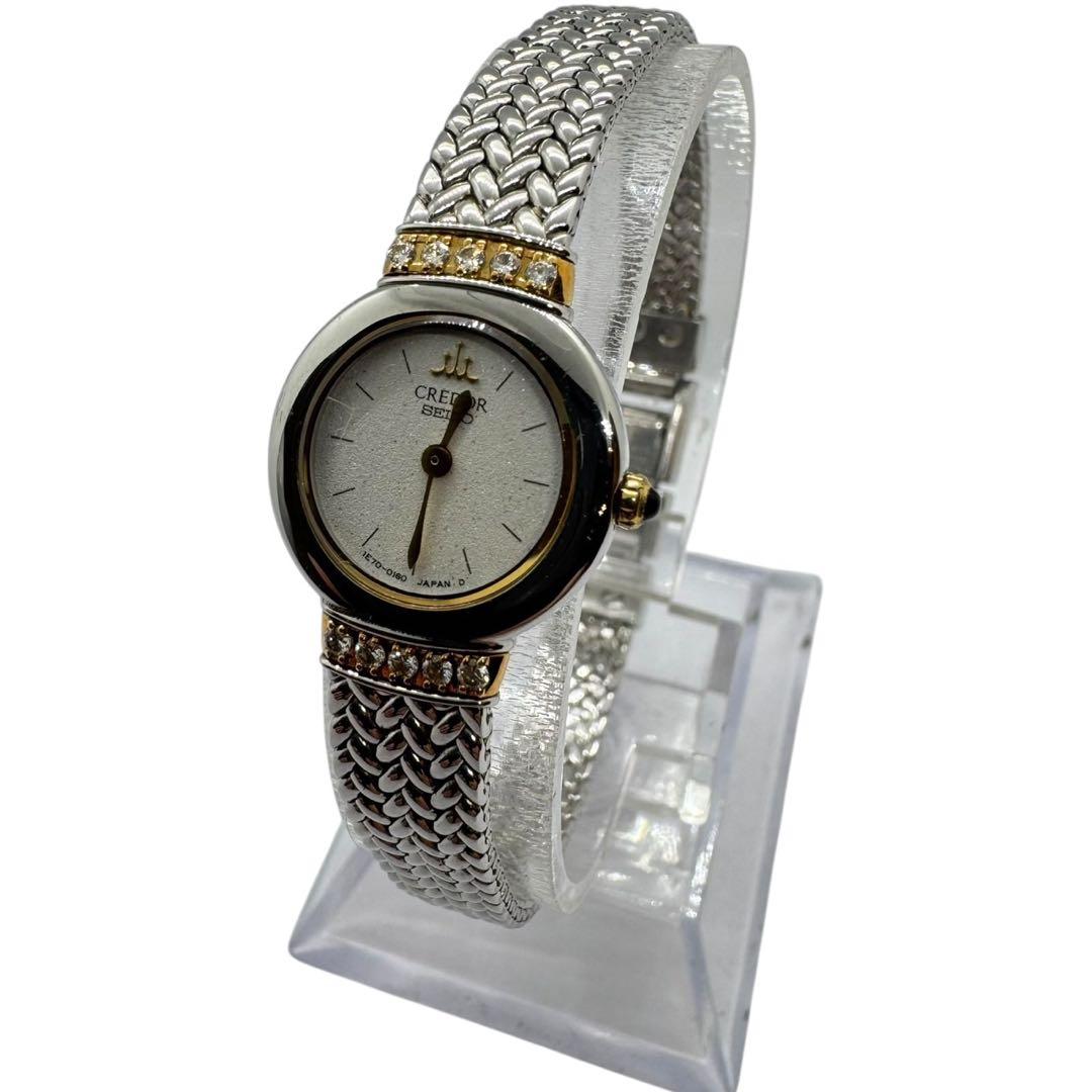 美品　SEIKO CREDOR 18KT ダイヤ クォーツ　1E70-0100