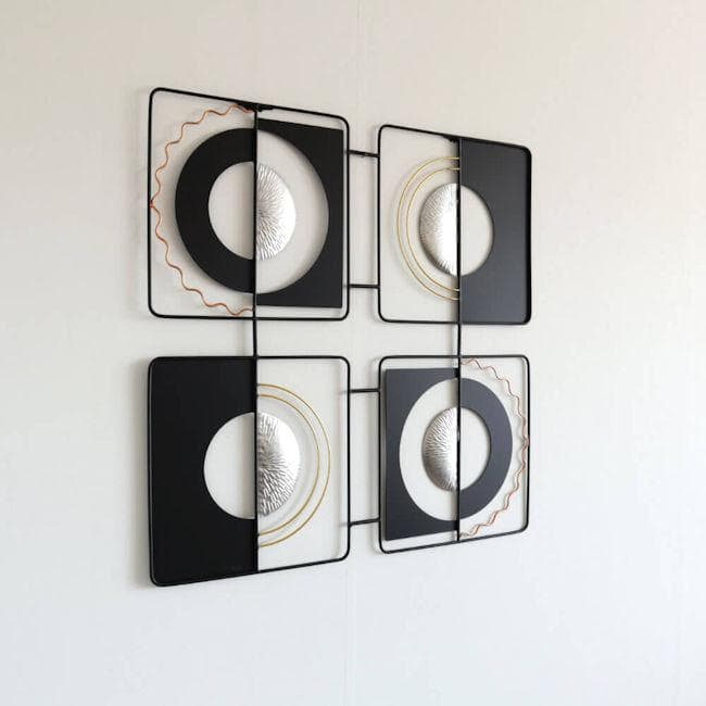 アイアンウォールアート ブラックシルバー アートパネル 壁飾り（641）