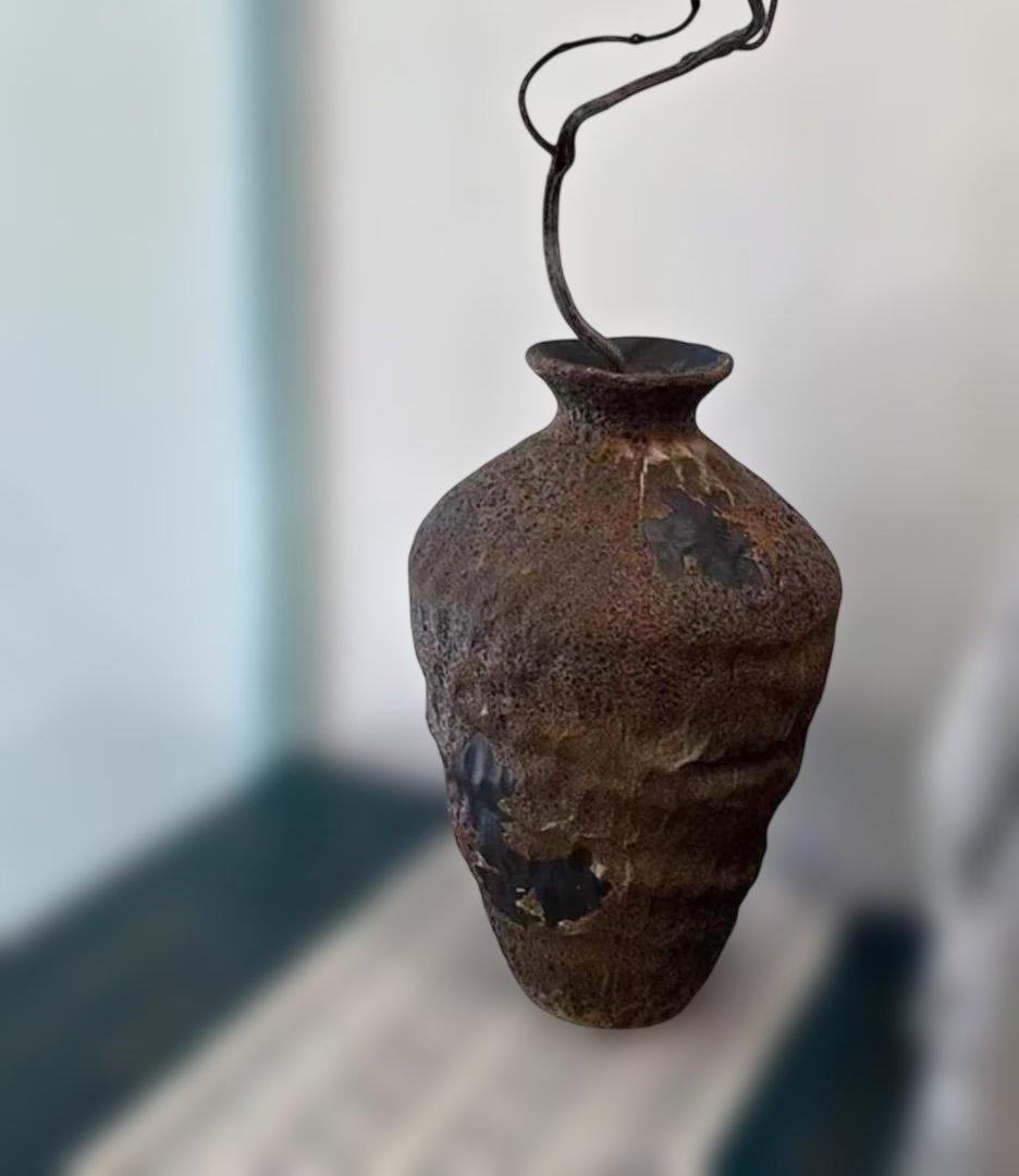 陶器花瓶 ブラウン