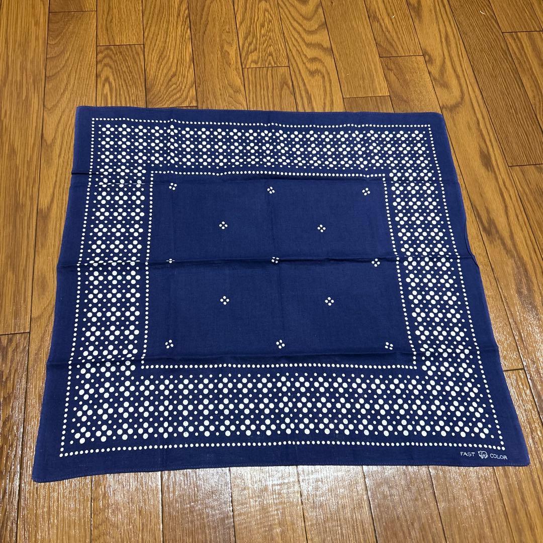 ぽ*い様 40's ネイビー ドット柄 バンダナ　両耳　 下鼻