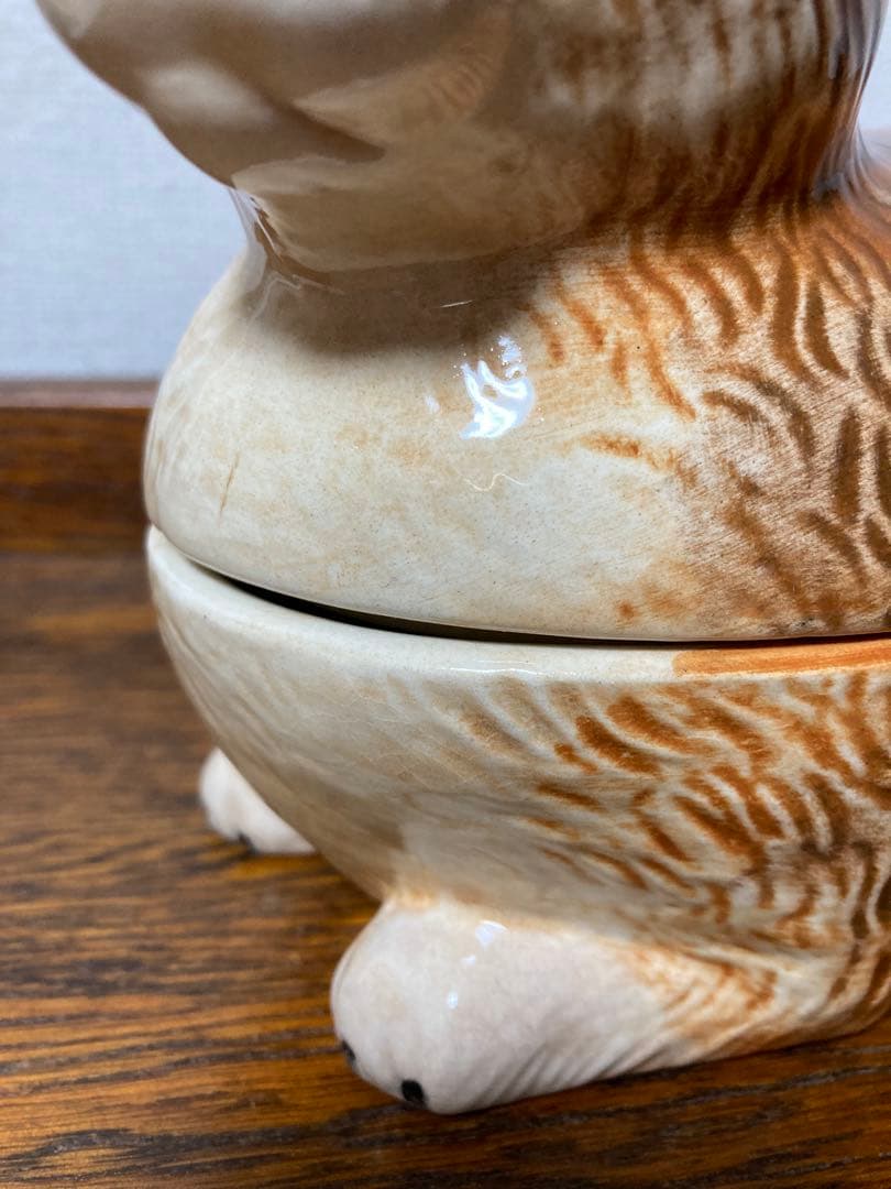 【WN７】フランス陶器☆うさぎ型テリーヌポット コーガン作 マジョリカ焼き