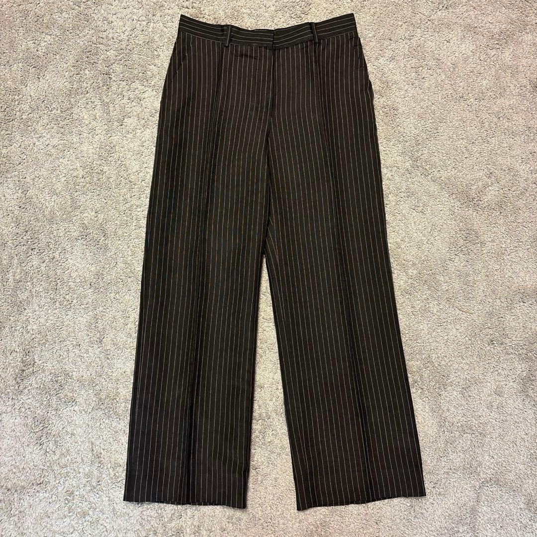 希少サイズ⭐︎マックスマーラ　 リネンシルク混ブラックスーツ　ストライプ 44