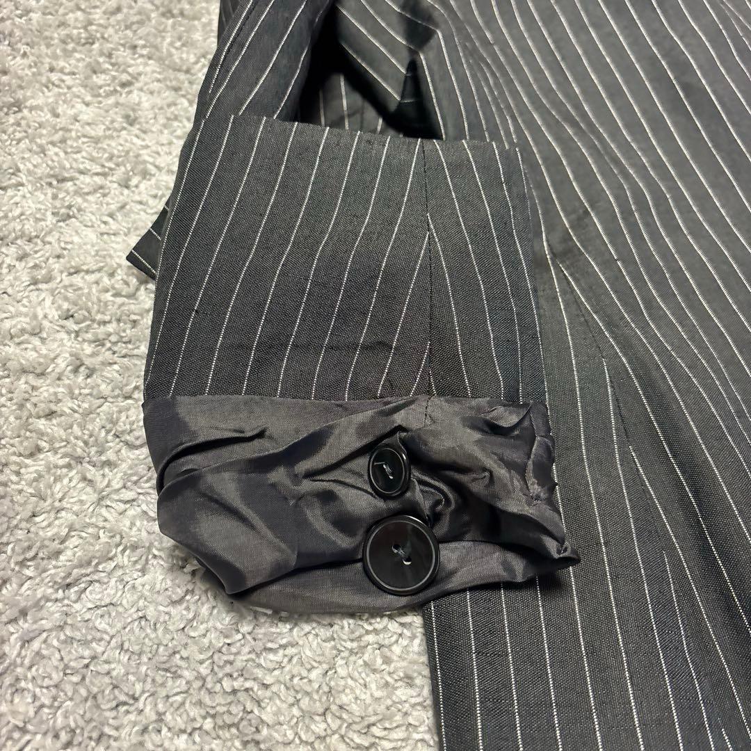 希少サイズ⭐︎マックスマーラ　 リネンシルク混ブラックスーツ　ストライプ 44