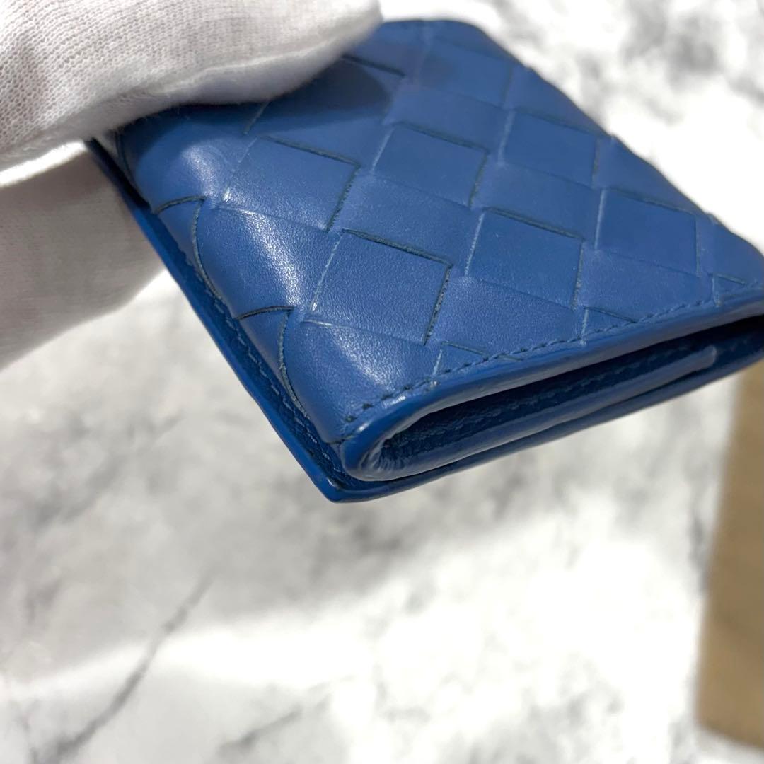 ボッテガヴェネタ ケース マキシ ブルー イントレチャート 小銭入れ