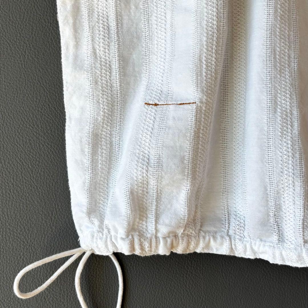 45Rインドカラミレース deTシャツ　半袖ブラウス　コットン100 ホワイト