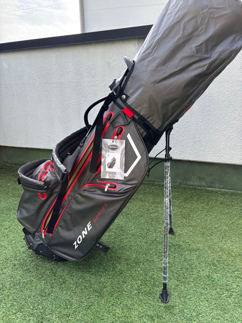 ベニントン　スタンドキャディバッグ　新品　ゴルフバッグ　グレー　レッド