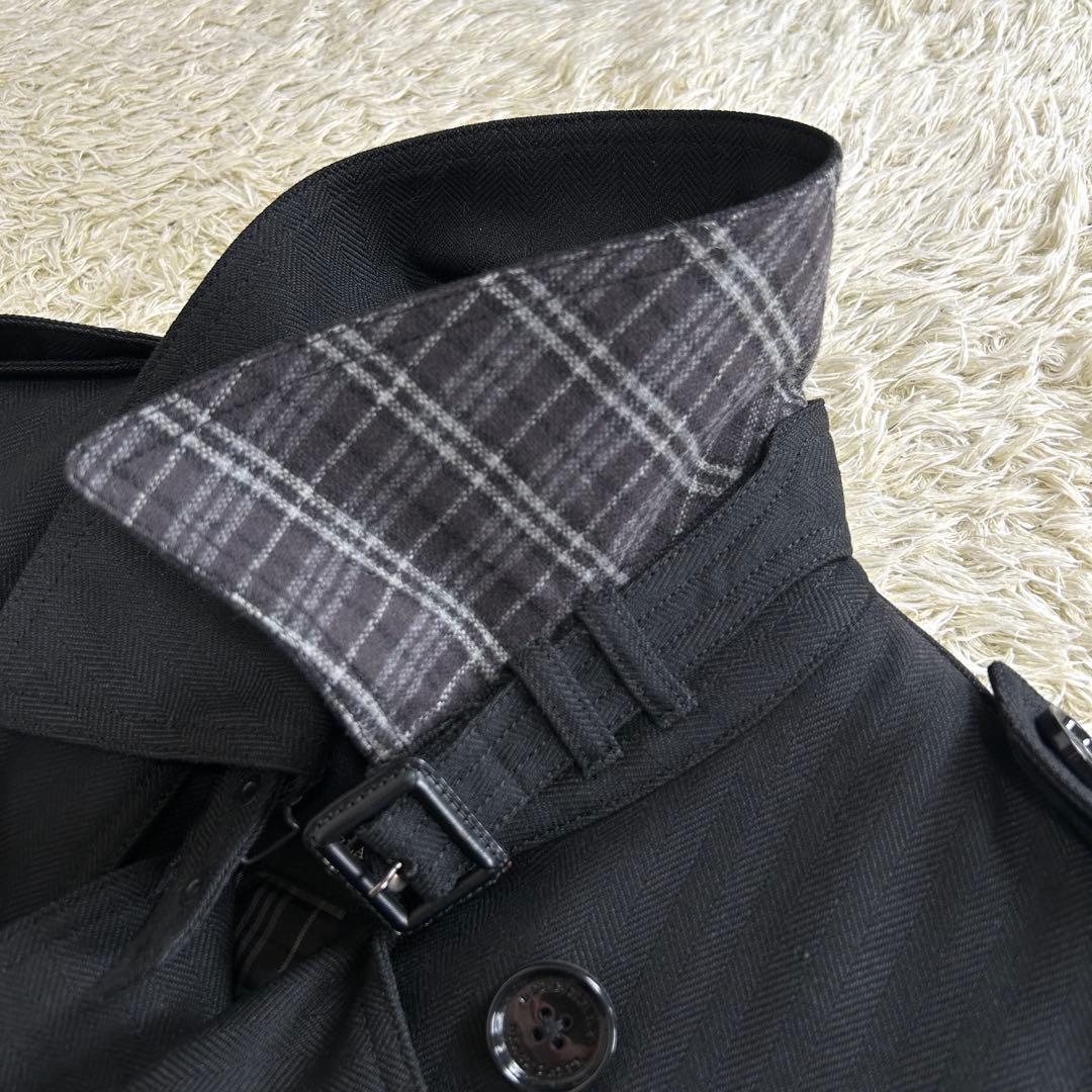 【美品】バーバリーブラックレーベル トレンチコート ノバチェック ライナー 黒