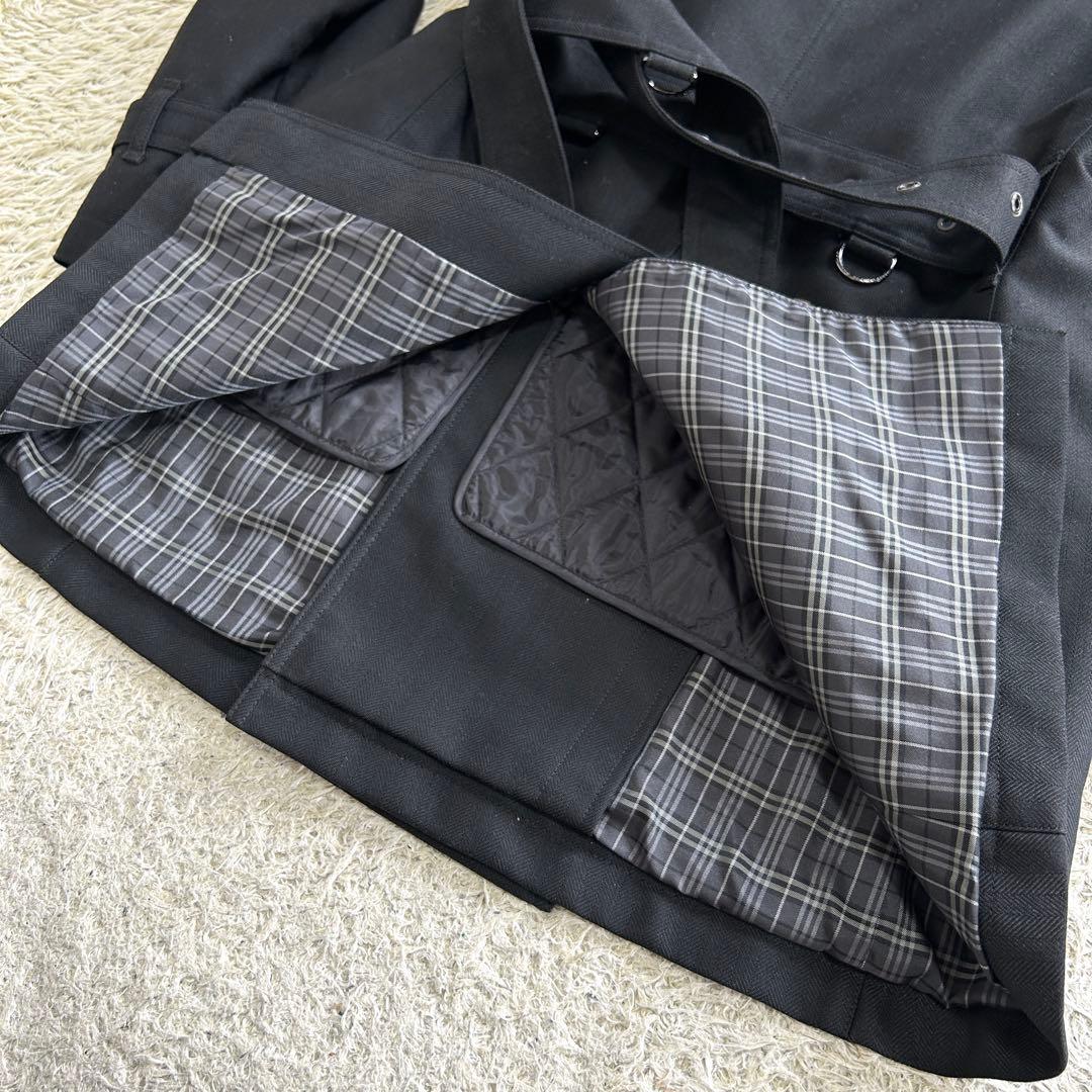 【美品】バーバリーブラックレーベル トレンチコート ノバチェック ライナー 黒