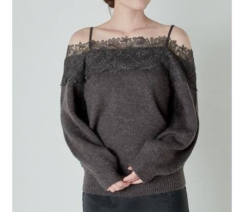 レーストリミングオフショルニットプルオーバー SNIDEL