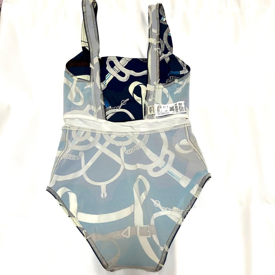 美品 エルメス ポーチ付き36 ワンピース 水着 スイムウェア HERMES