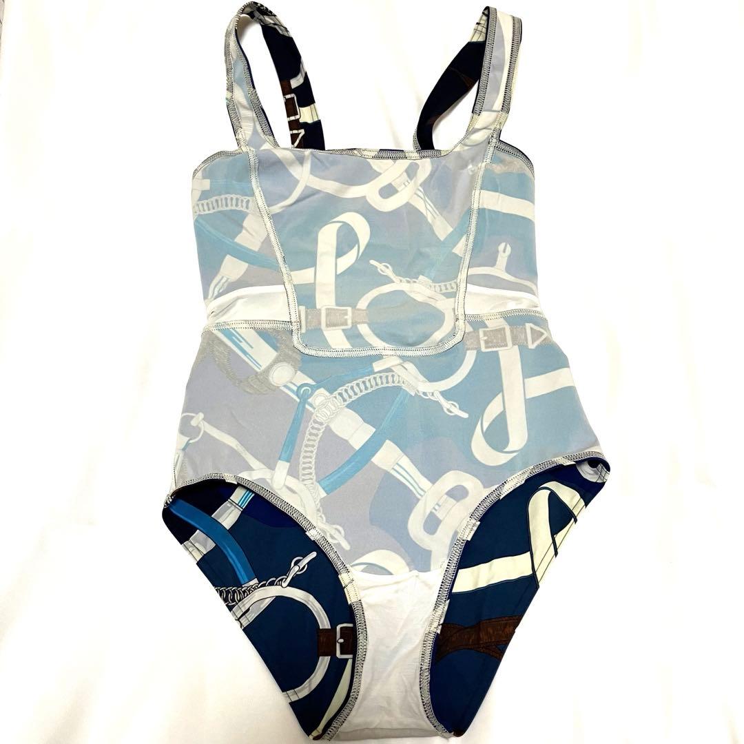 美品 エルメス ポーチ付き36 ワンピース 水着 スイムウェア HERMES