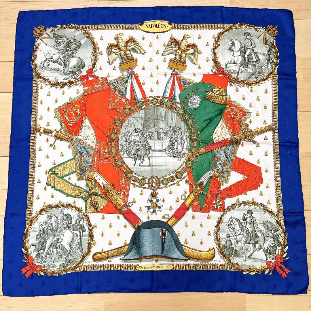 HERMES エルメス カレ90 NAPOLEON ナポレオン シルク100%