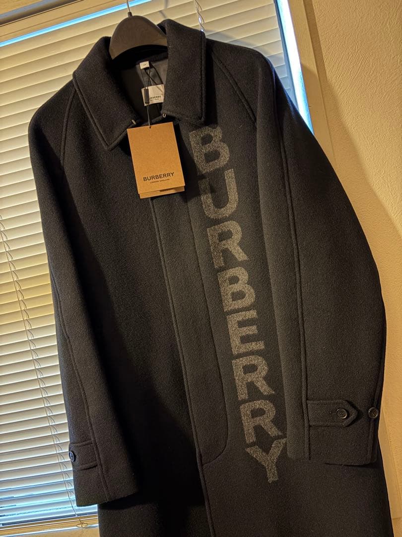 BURBERRY バーバリー ブラック ステンカラーコート ウールカシミア