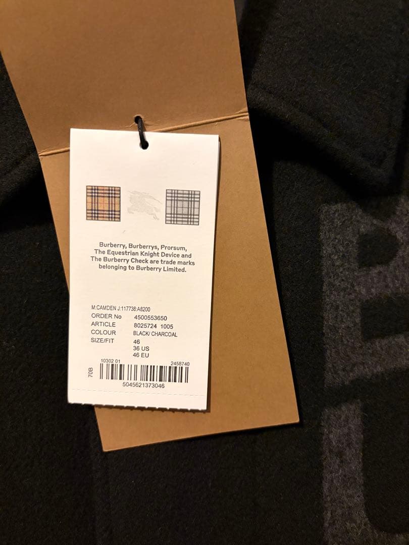 BURBERRY バーバリー ブラック ステンカラーコート ウールカシミア