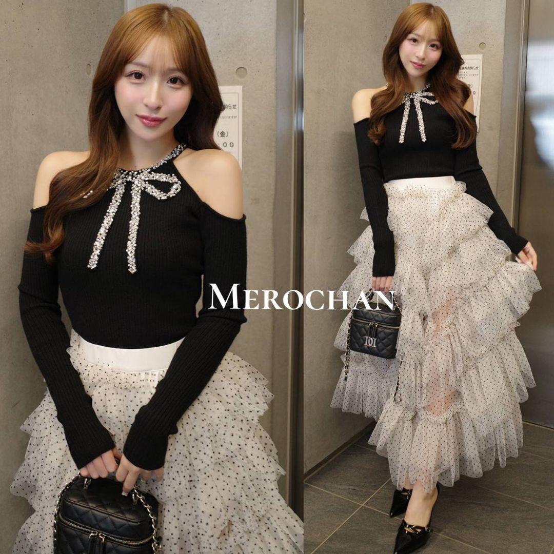 ダーリッチ リボンビジューアメスリニットトップス 新品タグ付き