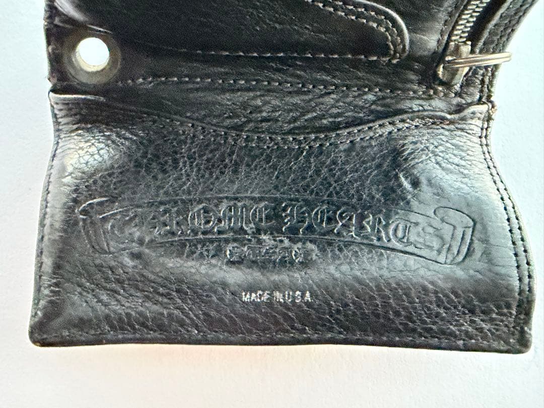 【正規品】クロムハーツ 3フォールド ウォレット クロスボタン　ブラック