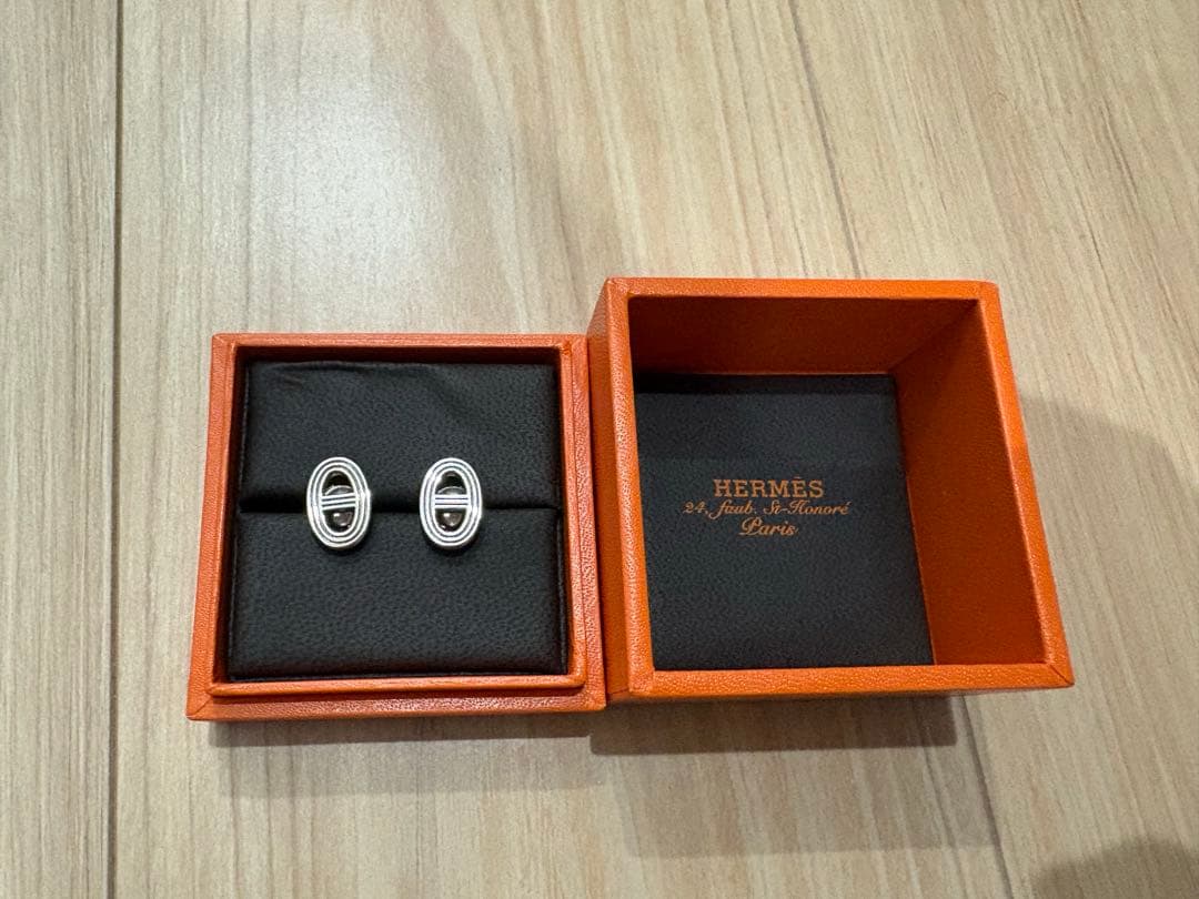 希少！HERMES シェーヌダンクル　ピアス　シルバー
