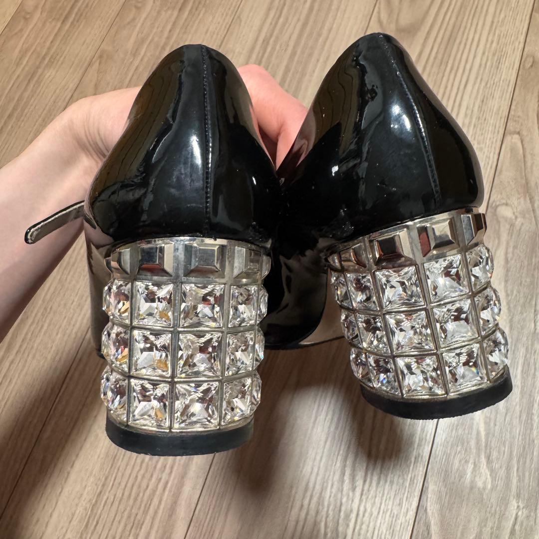 MIU MIU ミュウミュウ ✨ エナメル パンプス 37 ビジュー 結婚式