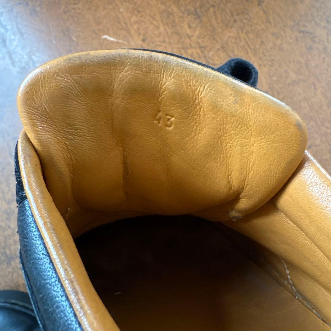 美品 エルメス HERMES レザー ベルクロ スニーカー ブラック サイズ43