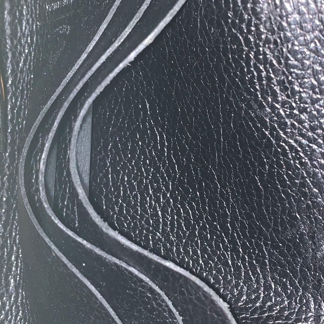 美品✨ イルビゾンテ 二つ折り財布 レザー 金ボタン 多機能 ブラック