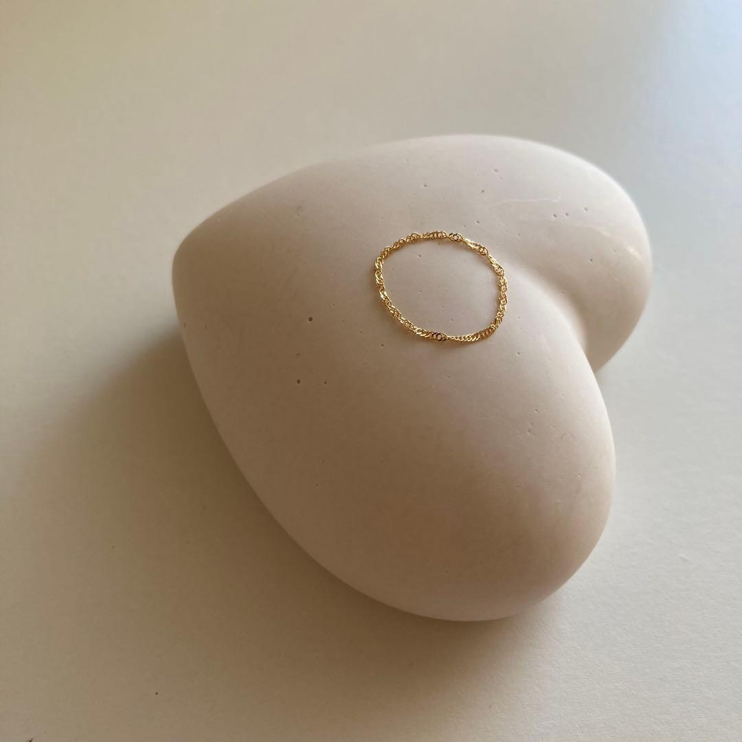 新品❣️18金✨K18リング チェーンリング 15号 つけっぱなし 即日発送