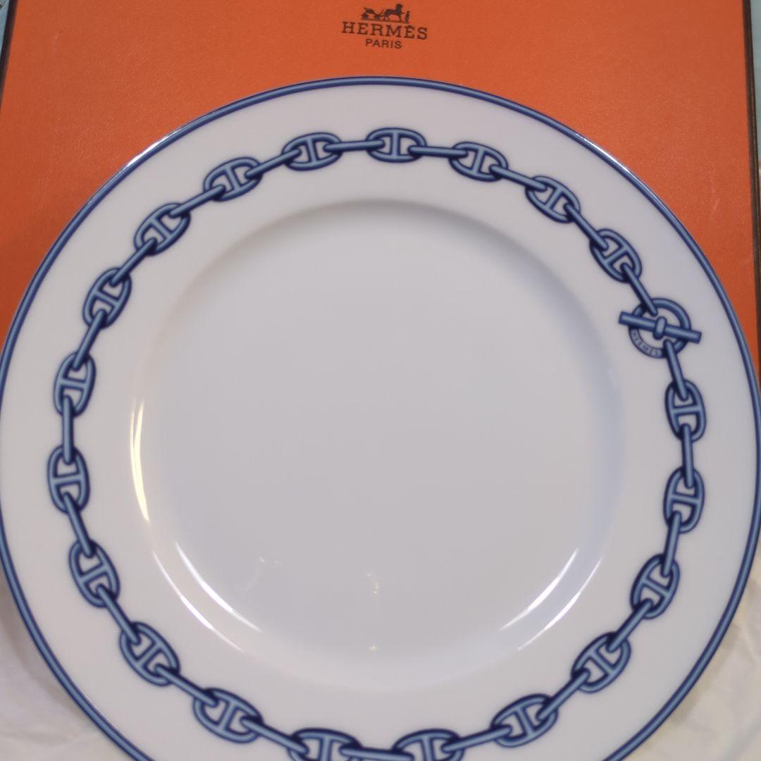新品未使用♥エルメスHERMES 青いチェーン模様 洋食器 箱付き◇お買い得品✨
