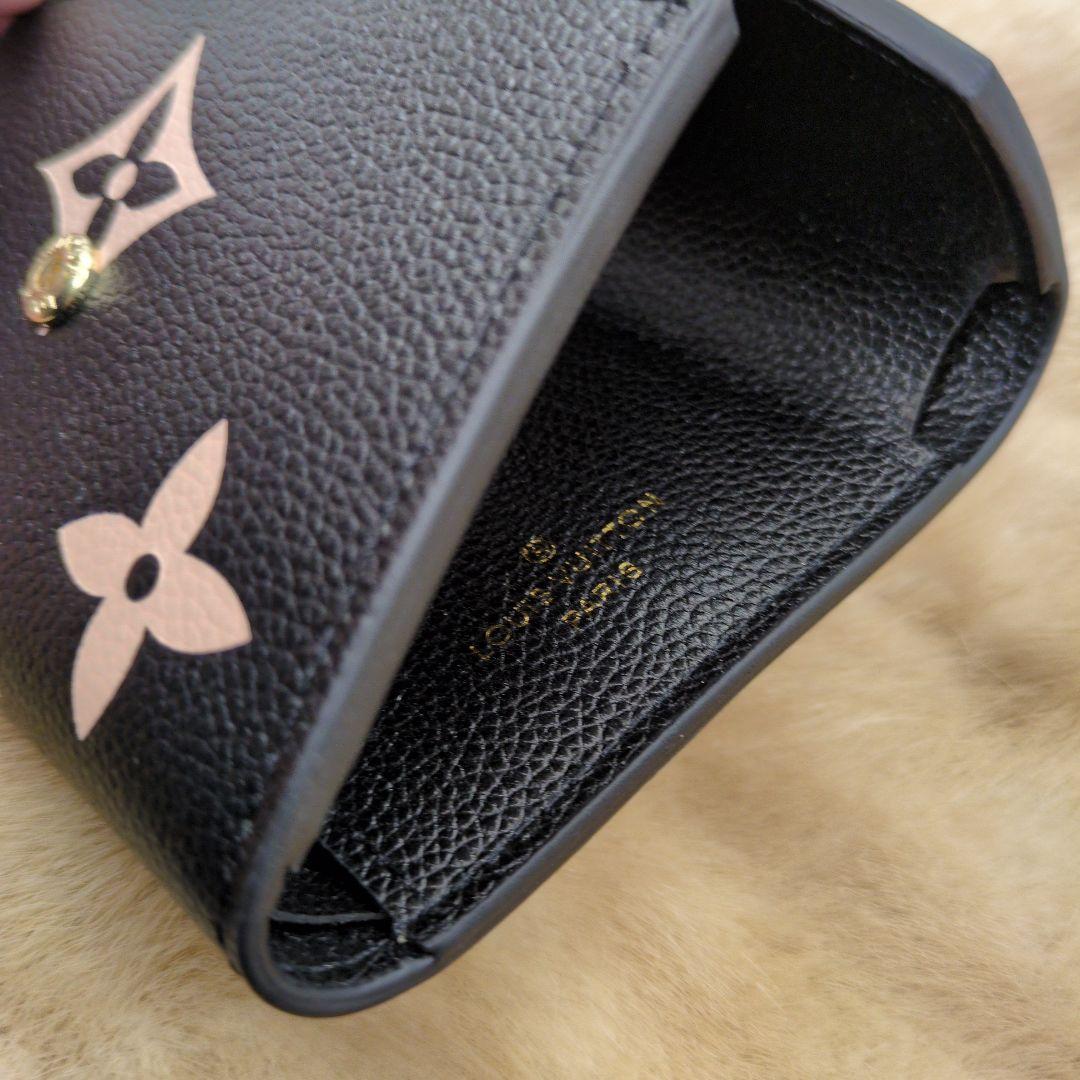 三つ折り財布 ブラック/ピンク