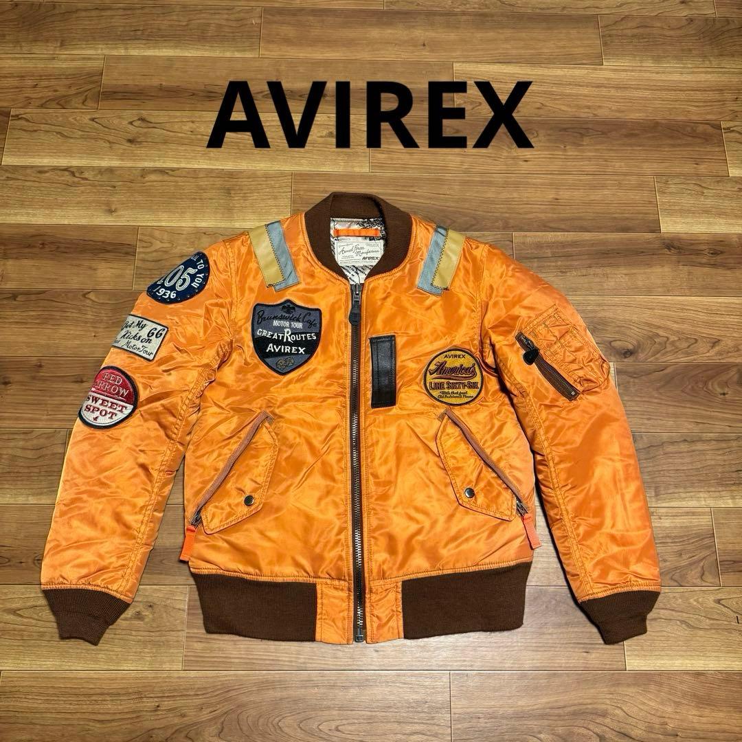 AVIREX ワッペンカスタム MA-1 M オレンジ