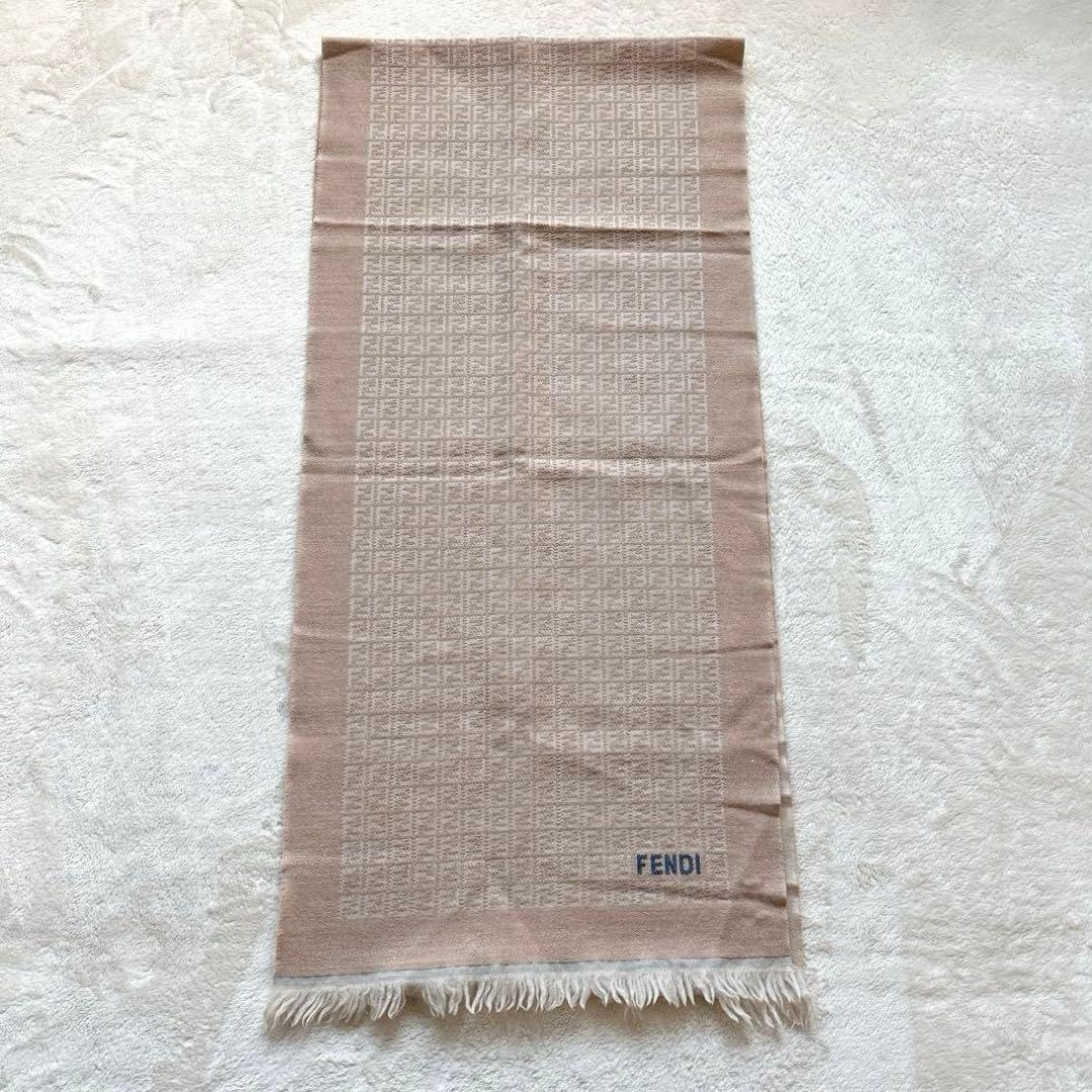 FENDI フェンディ✨ズッカ柄 ウールストール フリンジ イタリア製