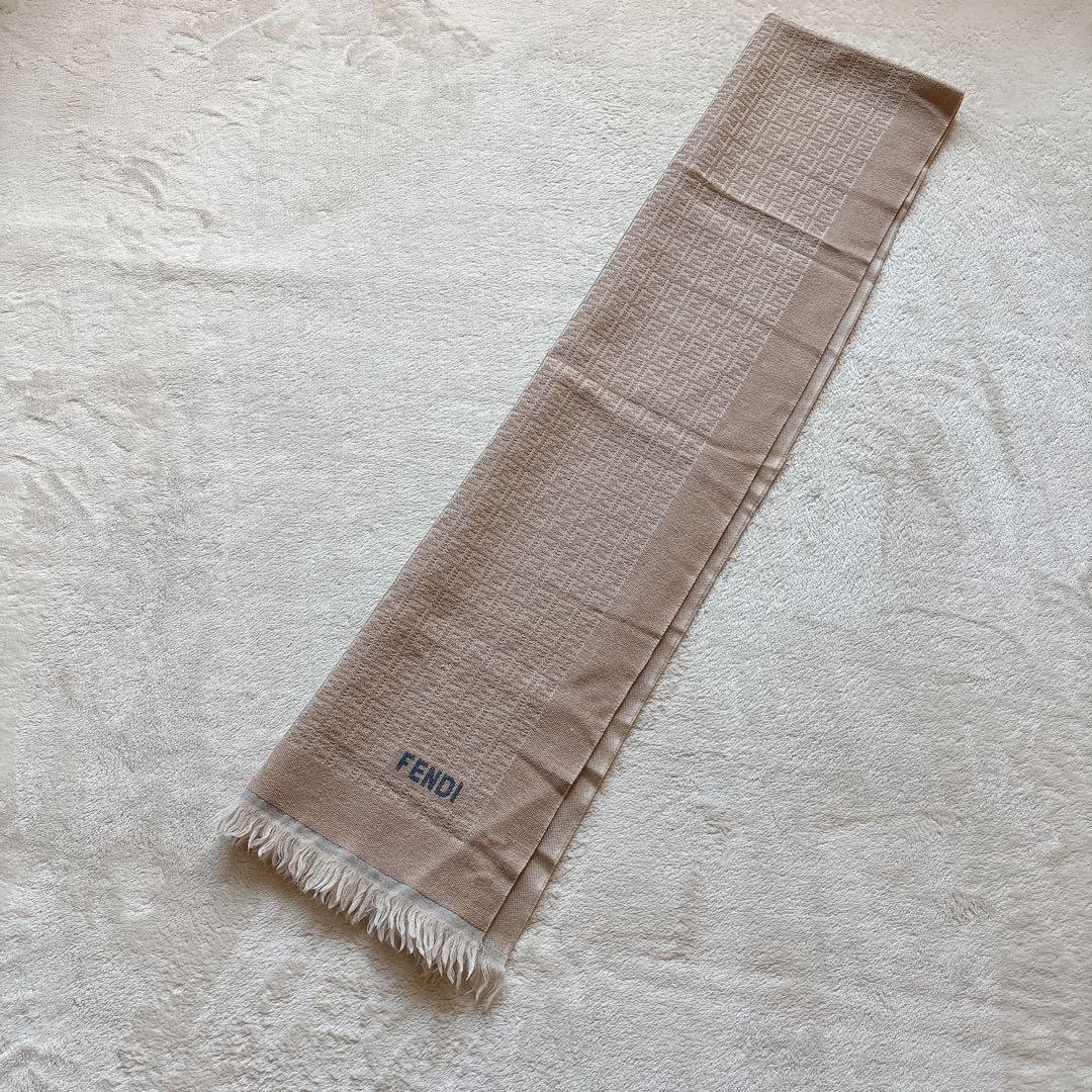FENDI フェンディ✨ズッカ柄 ウールストール フリンジ イタリア製