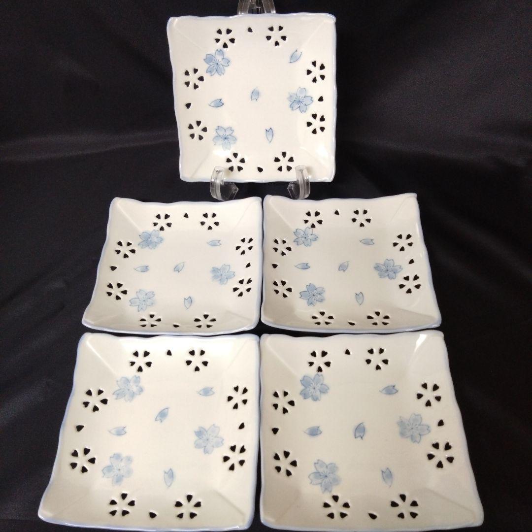 未使用 有田焼 桜絵 銘々皿5枚　お祝い　ARITA JAPAN