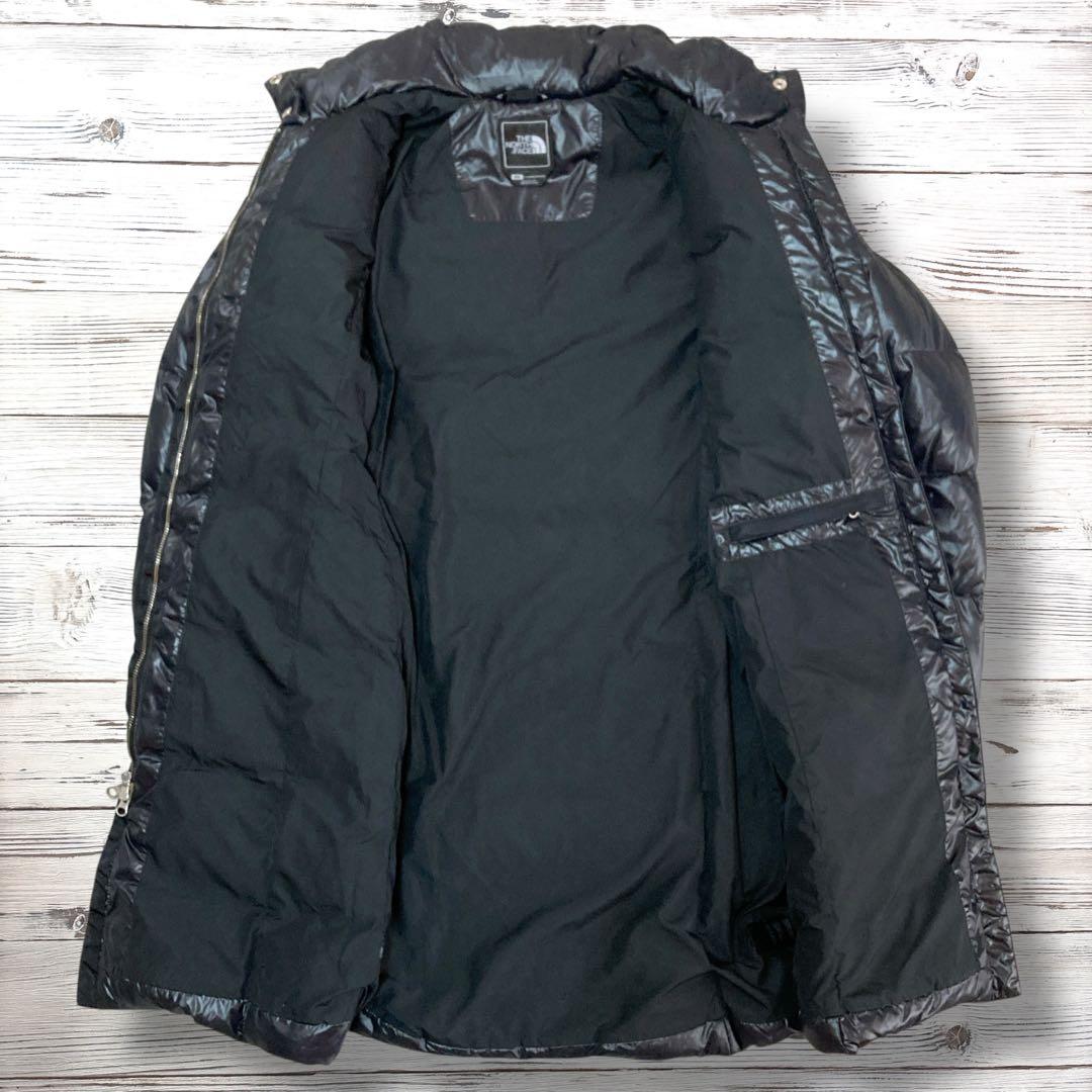 THE NORTH FACE ダウンジャケット 刺繍ロゴ ブラック S 0786