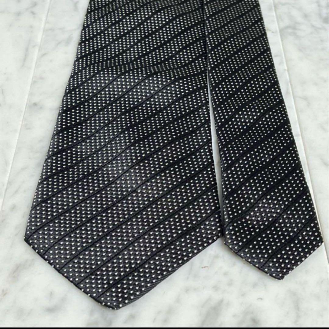 Paul Smith ネクタイ ブラック ドット ストライプ 総柄