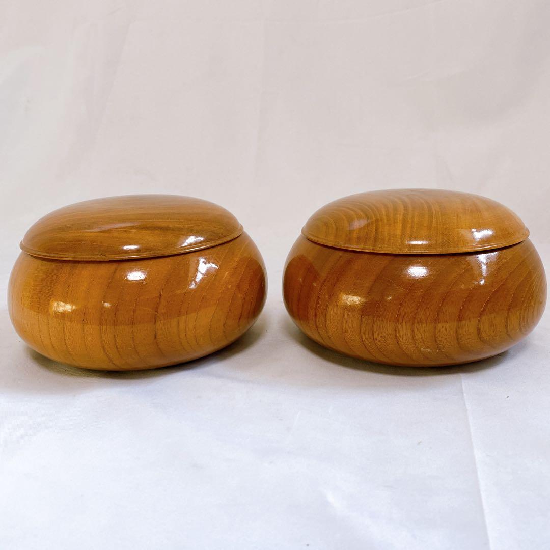 卓上碁盤　碁石　蛤碁石　那智黒　碁笥　木製　本寸　白181個　黒179個　囲碁