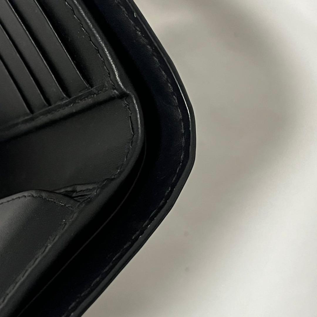 未使用✨　Bottega Veneta 折り財布　イントレチャート　レザー　黒