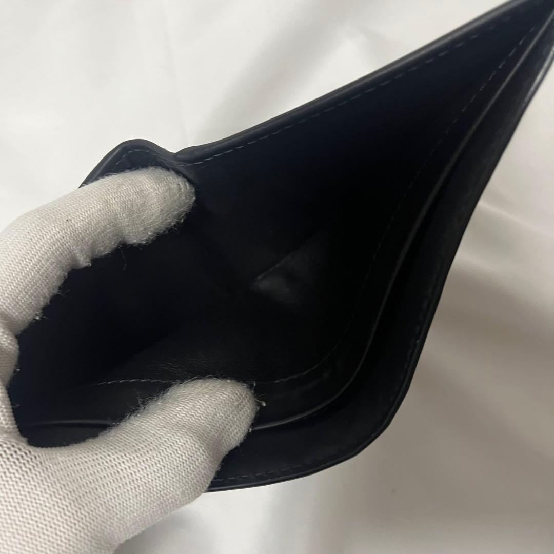 未使用✨　Bottega Veneta 折り財布　イントレチャート　レザー　黒