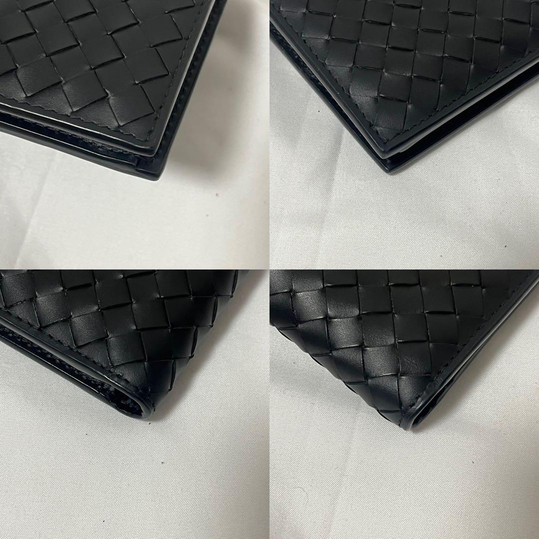 未使用✨　Bottega Veneta 折り財布　イントレチャート　レザー　黒