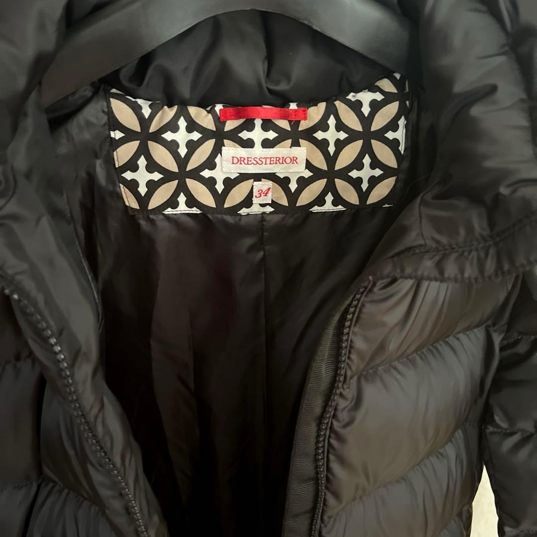 【完売品】ドレステリア ホワイトグースダウンコート 34 ブラック