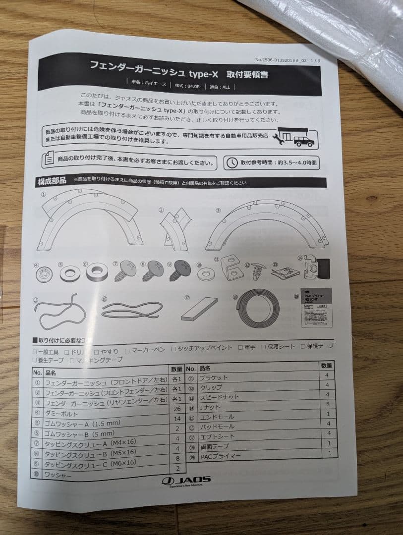 JAOS フェンダーカバー type-X