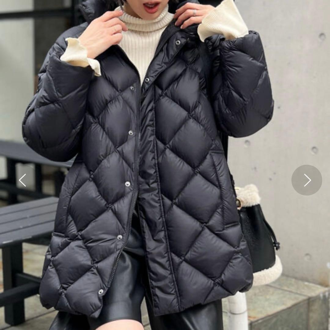 【美品】TAION NOLLEY'S別注 ダイヤキルトスタンドミドルダウン　黒