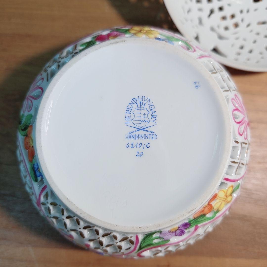 ヘレンドHerend 透かしボンボン入れ ボンボニエール ファンタジー約12cm