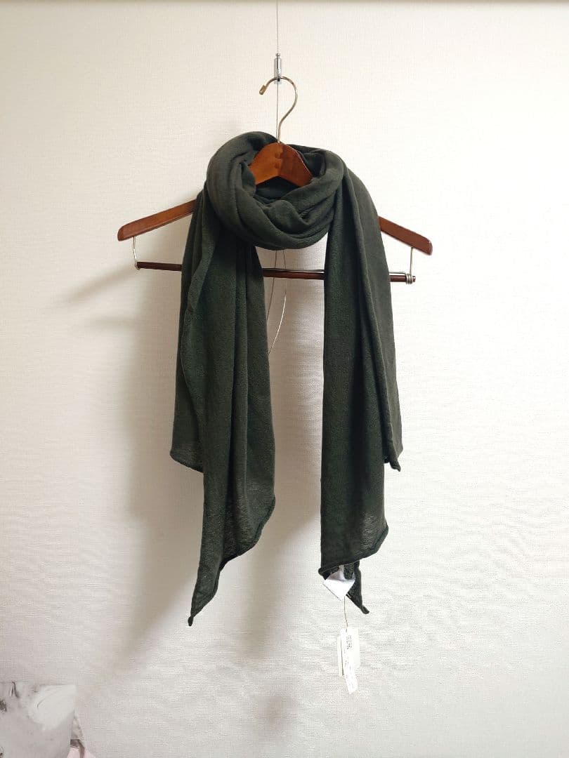 n100　エヌワンハンドレッド　カシミヤ　ストール　グリーン系
