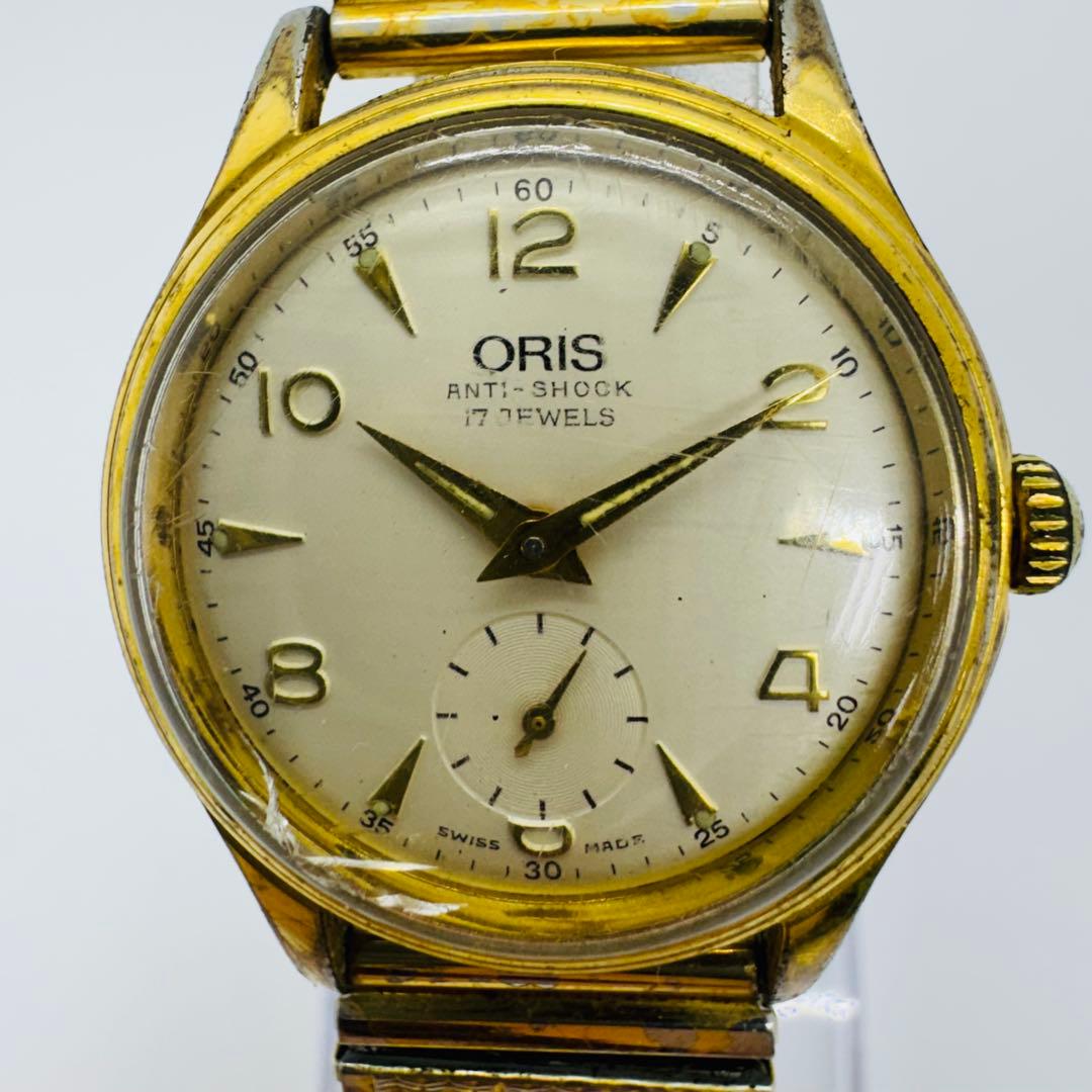 ✨ORIS✨オリス✨17JEWELS✨ホワイト文字盤✨ゴールド✨腕時計✨
