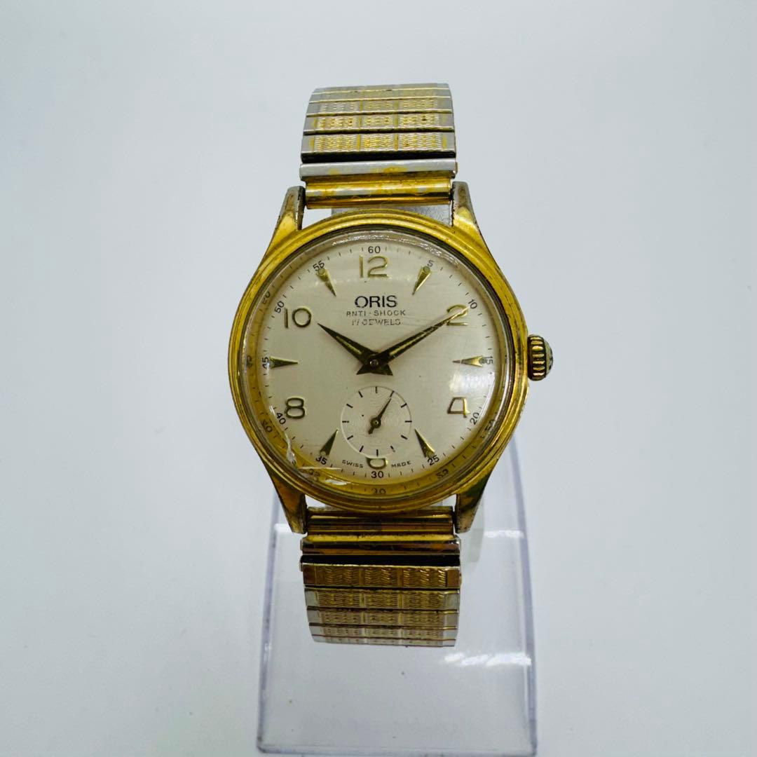 ✨ORIS✨オリス✨17JEWELS✨ホワイト文字盤✨ゴールド✨腕時計✨
