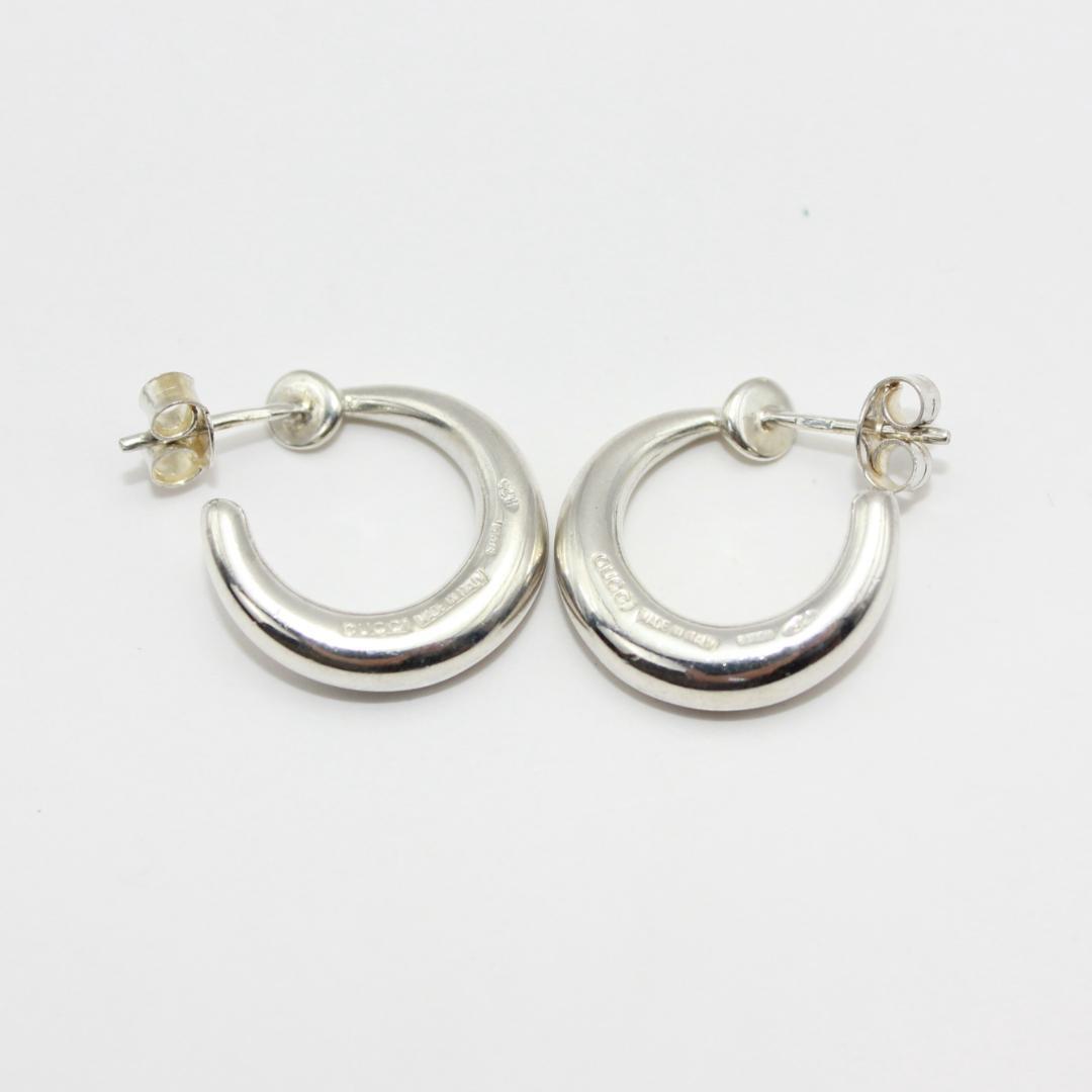 美品 GUCCI グッチ アクセサリー フープ シルバー ピアス イヤリング